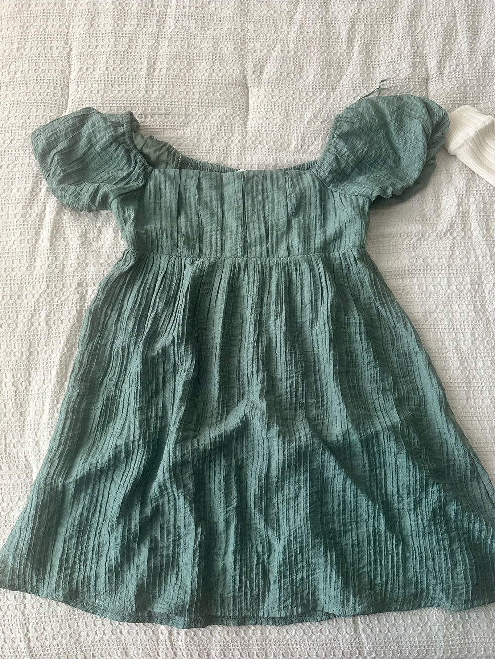 Aeropostale Girls Puff Sleeve Dress in Teal